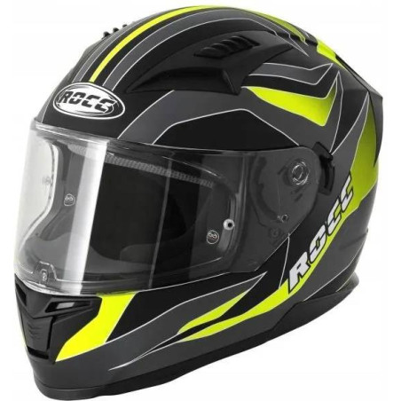 Kask motocyklowy ROCC 333 matowo-szary/neonowy