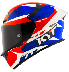 Kask motocyklowy KYT TT-REVO GEAR Niebieski/Czerwony
