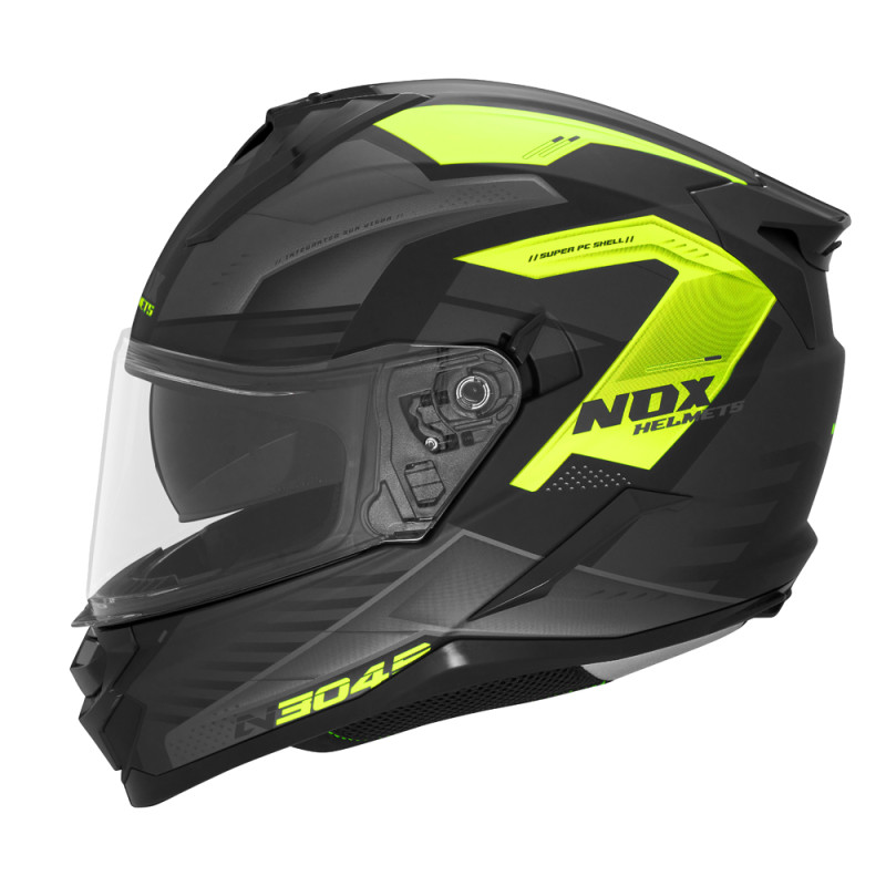 NOX PROMOCJA KASK INTEGRALNY (FULL FACE) Z BLENDĄ N304S CARVER KOLOR CZARNY/ŻÓŁTY FLUO MAT ROZMIAR XXL