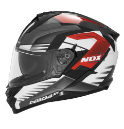 NOX PROMOCJA KASK INTEGRALNY (FULL FACE) Z BLENDĄ N304S CARVER KOLOR CZARNY/BIAŁY/CZERWONY ROZMIAR M