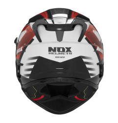 NOX PROMOCJA KASK INTEGRALNY (FULL FACE) Z BLENDĄ N304S CARVER KOLOR CZARNY/BIAŁY/CZERWONY ROZMIAR M