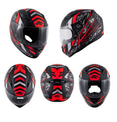 KAPPA KASK KJ04 EVO PROX JUNIOR INTEGRALNY FULLFACE KOLOR / CZARNY / CZERWONY FLUO MATT ROZMIAR 52 / L (HOMOLOGACJA ECE 22R06)