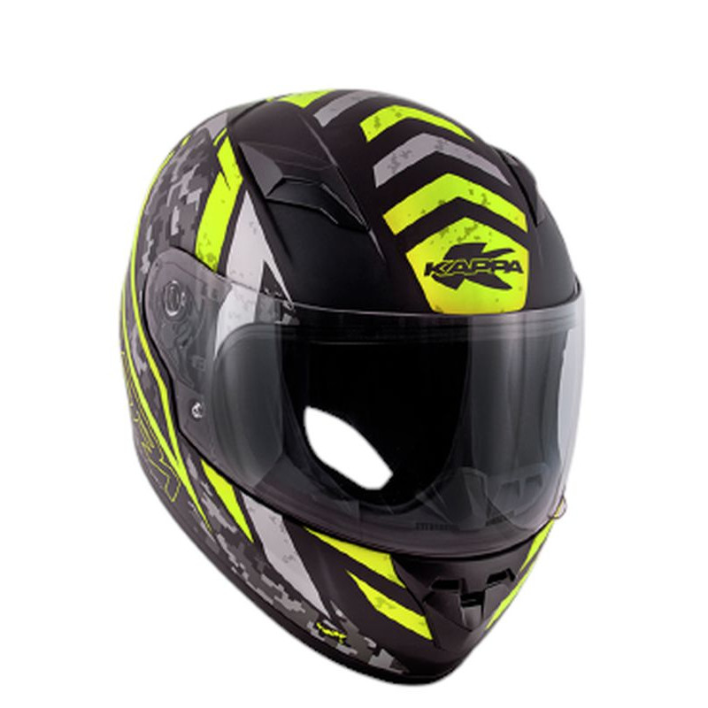 KAPPA KASK KJ04 EVO PROX JUNIOR INTEGRALNY FULLFACE KOLOR / CZARNY / ŻÓŁTY FLUO MATT ROZMIAR 52 / L (HOMOLOGACJA ECE 22R06)