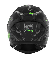 NOX PROMOCJA KASK INTEGRALNY (FULL FACE) Z BLENDĄ N401 ZUMBI KOLOR CZARNY/ZIELONY FLUO MAT ROZMIAR L