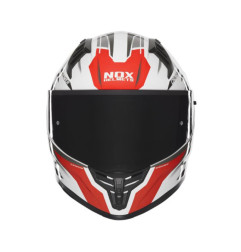 NOX PROMOCJA KASK INTEGRALNY (FULL FACE) Z BLENDĄ N401 CROWER KOLOR CZARNY/CZERWONY/BIAŁY ROZMIAR L