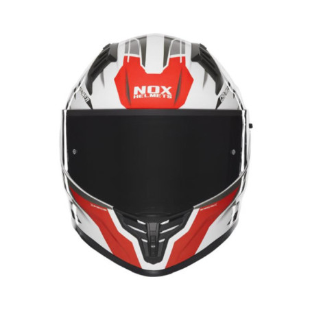 NOX PROMOCJA KASK INTEGRALNY (FULL FACE) Z BLENDĄ N401 CROWER KOLOR CZARNY/CZERWONY/BIAŁY ROZMIAR XXL