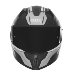 NOX PROMOCJA KASK INTEGRALNY (FULL FACE) Z BLENDĄ N401 CROWER KOLOR CZARNY/SREBRNY MAT ROZMIAR XXL