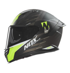 NOX PROMOCJA KASK INTEGRALNY (FULL FACE) Z BLENDĄ N401 CROWER KOLOR CZARNY/ŻÓŁTY FLUO MAT ROZMIAR XXL