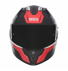 NOX PROMOCJA KASK INTEGRALNY (FULL FACE) Z BLENDĄ N401 CROWER KOLOR CZARNY/CZERWONY MAT ROZMIAR XXL