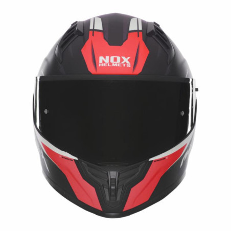 NOX PROMOCJA KASK INTEGRALNY (FULL FACE) Z BLENDĄ N401 CROWER KOLOR CZARNY/CZERWONY MAT ROZMIAR XXL