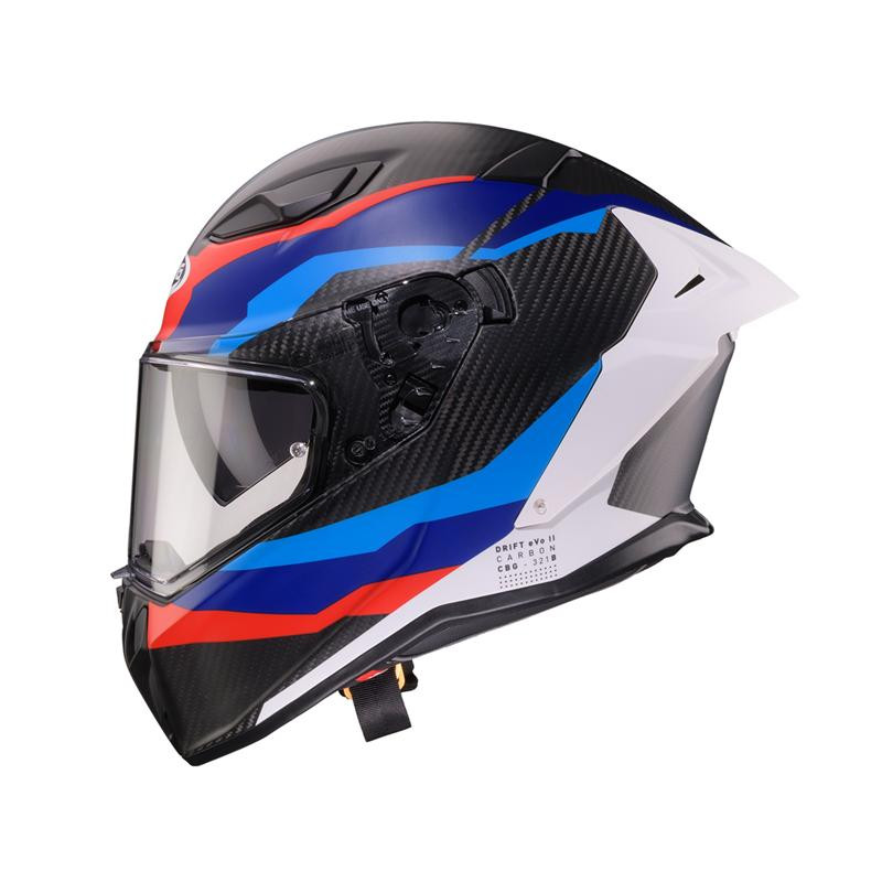 CABERG 2026 KASK INTEGRALNY Z BLENDĄ MODEL DRIFT EVO II CARBON MSPORT KOLOR CZARNY/NIEBIESKI/CZERWONY MAT ROZMIAR M