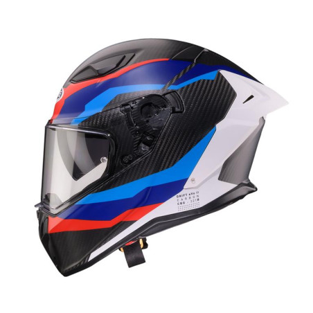 CABERG 2026 KASK INTEGRALNY Z BLENDĄ MODEL DRIFT EVO II CARBON MSPORT KOLOR CZARNY/NIEBIESKI/CZERWONY MAT ROZMIAR L