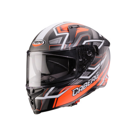 CABERG 2026 KASK INTEGRALNY Z BLENDĄ MODEL AVALON X BRAMA KOLOR CZARNY MAT/CZERWONY FLUO/SZARY ROZMIAR L