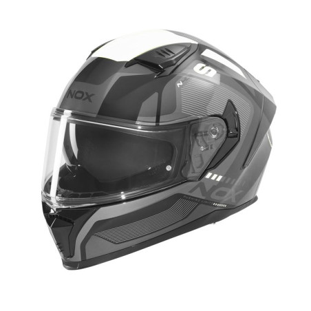 NOX KASK INTEGRALNY (FULL FACE) Z BLENDĄ N402 MENTOR KOLOR CZARNY/BIAŁY ROZMIAR M