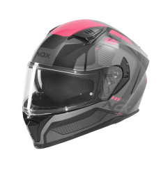 NOX KASK INTEGRALNY (FULL FACE) Z BLENDĄ N402 MENTOR KOLOR CZARNY/RÓŻOWY ROZMIAR M