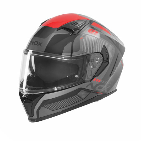NOX KASK INTEGRALNY (FULL FACE) Z BLENDĄ N402 MENTOR KOLOR CZARNY/CZERWONY ROZMIAR L