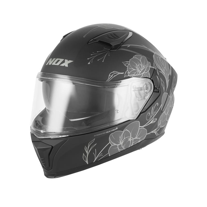 NOX KASK INTEGRALNY (FULL FACE) Z BLENDĄ N402 SPRING KOLOR CZARNY MAT/SREBRNY ROZMIAR M NOX KASK INTEGRALNY (FULL FACE) Z BLENDĄ N402 SPRING KOLOR CZARNY MAT/SREBRNY ROZMIAR M