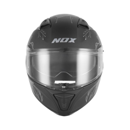NOX KASK INTEGRALNY (FULL FACE) Z BLENDĄ N402 SPRING KOLOR CZARNY MAT/SREBRNY ROZMIAR L