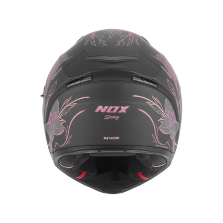 NOX KASK INTEGRALNY (FULL FACE) Z BLENDĄ N402 SPRING KOLOR CZARNY MAT/RÓŻOWY ROZMIAR M