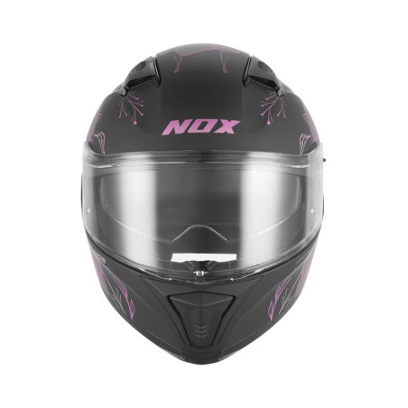 NOX KASK INTEGRALNY (FULL FACE) Z BLENDĄ N402 SPRING KOLOR CZARNY MAT/RÓŻOWY ROZMIAR L