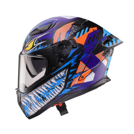 CABERG KASK INTEGRALNY Z BLENDĄ MODEL DRIFT EVO II NOBO CZARNY MAT/CZERWONY FLUO/NIEBIESKI KOLOR ROZMIAR XS