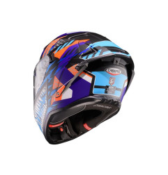 CABERG KASK INTEGRALNY Z BLENDĄ MODEL DRIFT EVO II NOBO CZARNY MAT/CZERWONY FLUO/NIEBIESKI KOLOR ROZMIAR XS