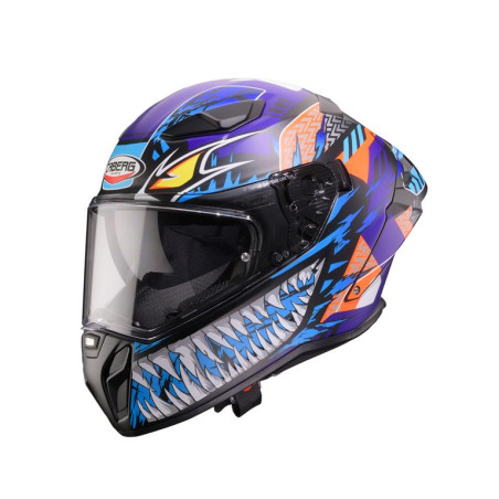 CABERG KASK INTEGRALNY Z BLENDĄ MODEL DRIFT EVO II NOBO CZARNY MAT/CZERWONY FLUO/NIEBIESKI KOLOR ROZMIAR XXL