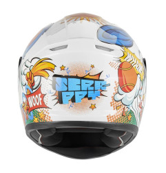 NOX KASK INTEGRALNY (FULL FACE) N731 SCRAPPY KID / JUNIOR (DZIECIĘCY) KOLOR BIAŁY/CZARNY/NIEBIESKI ROZMIAR S