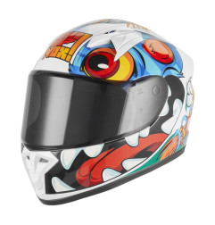NOX KASK INTEGRALNY (FULL FACE) N731 SCRAPPY KID / JUNIOR (DZIECIĘCY) KOLOR BIAŁY/CZARNY/NIEBIESKI ROZMIAR L