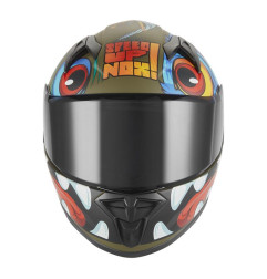 NOX KASK INTEGRALNY (FULL FACE) N731 SCRAPPY KID / JUNIOR (DZIECIĘCY) KOLOR ZIELONY (KHAKI)/CZARNY/NIEBIESKI MAT ROZMIAR M