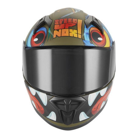NOX KASK INTEGRALNY (FULL FACE) N731 SCRAPPY KID / JUNIOR (DZIECIĘCY) KOLOR ZIELONY (KHAKI)/CZARNY/NIEBIESKI MAT ROZMIAR M