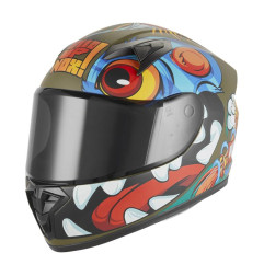 NOX KASK INTEGRALNY (FULL FACE) N731 SCRAPPY KID / JUNIOR (DZIECIĘCY) KOLOR ZIELONY (KHAKI)/CZARNY/NIEBIESKI MAT ROZMIAR L