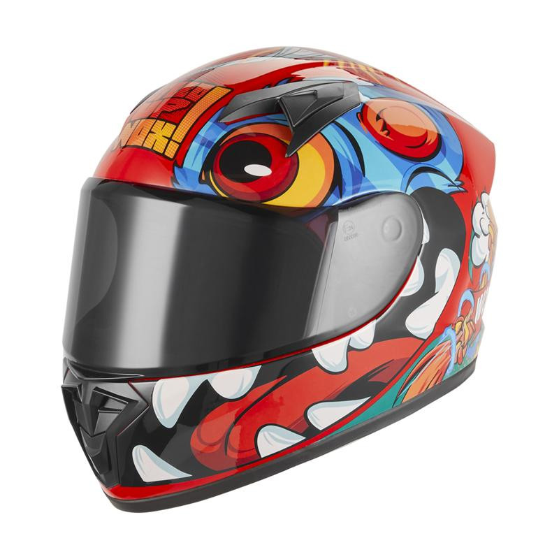 NOX KASK INTEGRALNY (FULL FACE) N731 SCRAPPY KID / JUNIOR (DZIECIĘCY) KOLOR CZERWONY/NIEBIESKI/BIAŁY ROZMIAR M