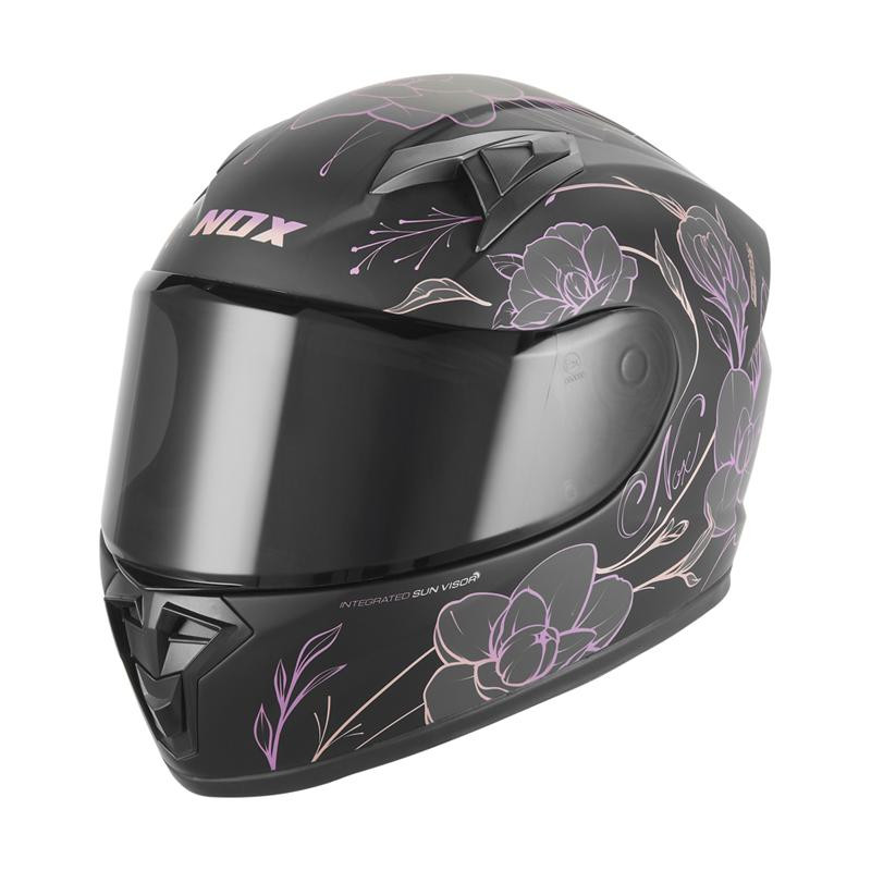 NOX KASK INTEGRALNY (FULL FACE) N731 SPRING KID / JUNIOR (DZIECIĘCY) KOLOR CZARNY MAT/RÓŻOWY ROZMIAR L