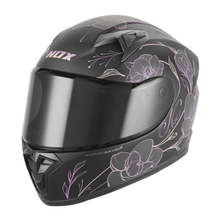 NOX KASK INTEGRALNY (FULL FACE) N731 SPRING KID / JUNIOR (DZIECIĘCY) KOLOR CZARNY MAT/RÓŻOWY ROZMIAR XL