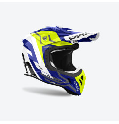 AIROH PROMOCJA KASK CROSS / ENDURO / ATV / QUAD AVIATOR ACE 2 GROUND YELLOW GLOSS KOLOR NIEBIESKI/ŻÓŁTY FLUO/BIAŁY ROZMIAR XL