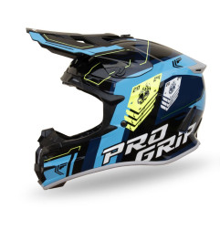 PROGRIP KASK CROSS PG3080 SPIRITS KOLOR CZARNY NIEBIESKI ROZM. M (3080-150) ( HOMOLOGACJA ECE 22R06, ZAPIĘCIE DD )