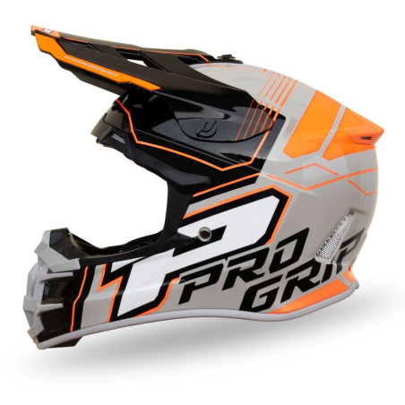 PROGRIP KASK CROSS PG3080 ADVENTURE KOLOR SZARY CZARNY POMARAŃCZOWY ROZM. L (3080-211) ( HOMOLOGACJA ECE 22R06, ZAPIĘCIE DD )
