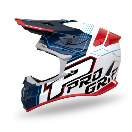 PROGRIP KASK CROSS PG3080 ADVENTURE KOLOR NIEBIESKI BIAŁY CZERWONY ROZM. M (3080-227) ( HOMOLOGACJA ECE 22R06, ZAPIĘCIE DD )