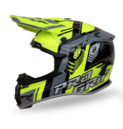 PROGRIP KASK CROSS PG3080 SPIRITS KOLOR ŻÓŁTY FLUO CZARNY SZARY ROZM. M (380-347) ( HOMOLOGACJA ECE 22R06, ZAPIĘCIE DD )