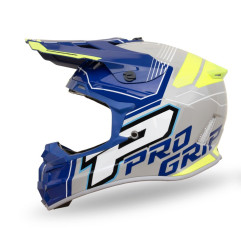 PROGRIP KASK CROSS PG3080 ADVENTURE KOLOR NIEBIESKI SZARY ŻÓŁTY FLUO ROZM. M (3080-401) ( HOMOLOGACJA ECE 22R06, ZAPIĘCIE DD )