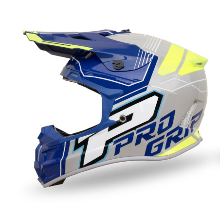 PROGRIP KASK CROSS PG3080 ADVENTURE KOLOR NIEBIESKI SZARY ŻÓŁTY FLUO ROZM. L (3080-401) ( HOMOLOGACJA ECE 22R06, ZAPIĘCIE DD )