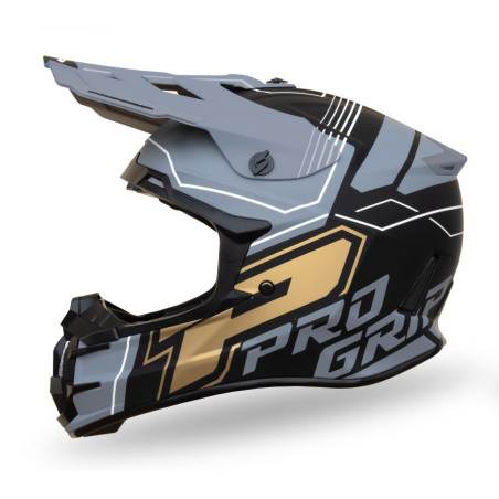 PROGRIP KASK CROSS PG3080 ADVENTURE KOLOR CZARNY SZARY ZŁOTY MAT ROZM. L (3080-402) ( HOMOLOGACJA ECE 22R06, ZAPIĘCIE DD )