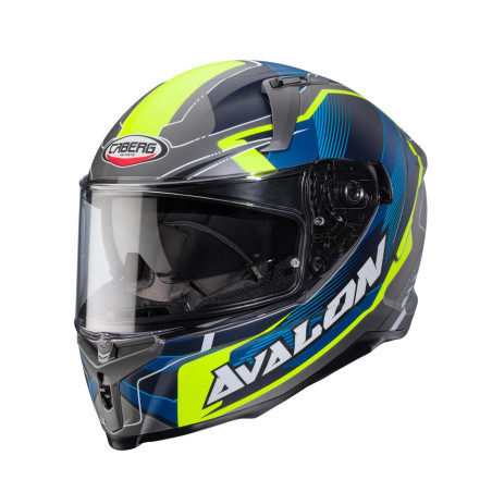 CABERG PROMOCJA KASK INTEGRALNY AVALON X OPTIC KOLOR SZARY MAT/NIEBIESKI/ŻÓŁTY FLUO ROZMIAR XL