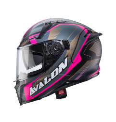 CABERG PROMOCJA KASK INTEGRALNY AVALON X OPTIC KOLOR CZARNY MAT/SZARY/FUKSJA (INTENSYWNY ODCIEŃ RÓŻOWEGO) ROZMIAR M