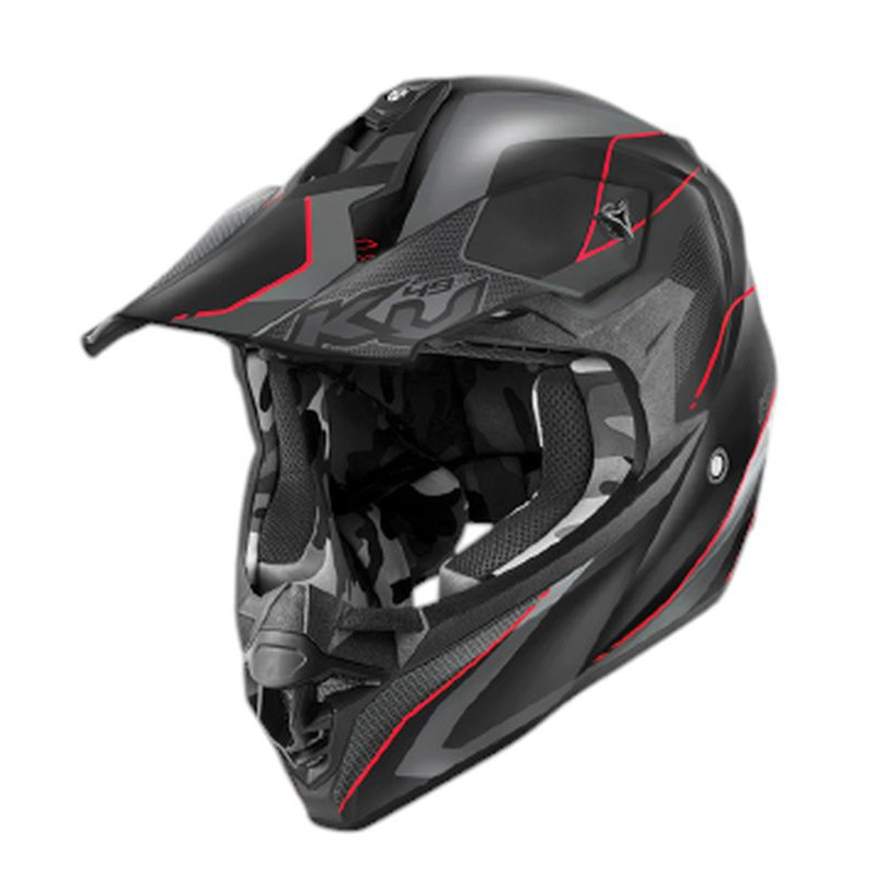 KAPPA KASK KV49 EVO CHASER CROSS KOLOR CZARNY SZARY CZERWONY MATT ROZMIAR 63 / XXL ( HOMOLOGACJA ECE 22R06 )