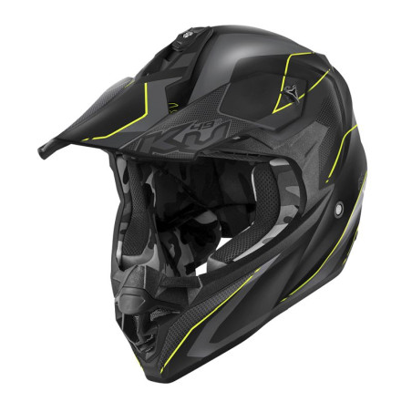 KAPPA KASK KV49 EVO CHASER CROSS KOLOR CZARNY SZARY ŻÓŁTY FLUO MATT ROZMIAR 63 / XXL ( HOMOLOGACJA ECE 22R06 )