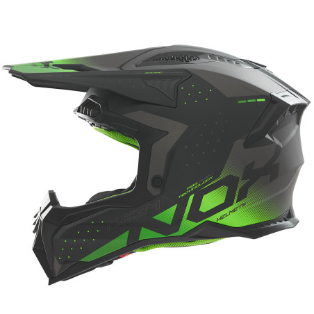 NOX PROMOCJA KASK OFF ROAD / CROSS N634 GRADIENT KOLOR CZARNY MAT/ZIELONY NEON ROZMIAR XXL