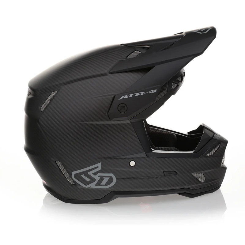 6D HELMETS KASK CROSS/ENDURO MODEL ATR-3 SOLID MATTE BLACK FIM (FRHPhe-02) KOLOR CZARNY/SZARY ROZMIAR S