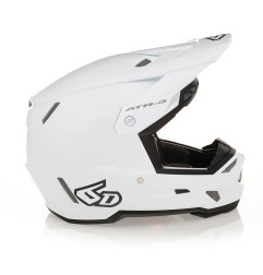 6D HELMETS KASK CROSS/ENDURO MODEL ATR-3 SOLID GLOSS WHITE FIM (FRHPhe-02) KOLOR BIAŁY ROZMIAR S